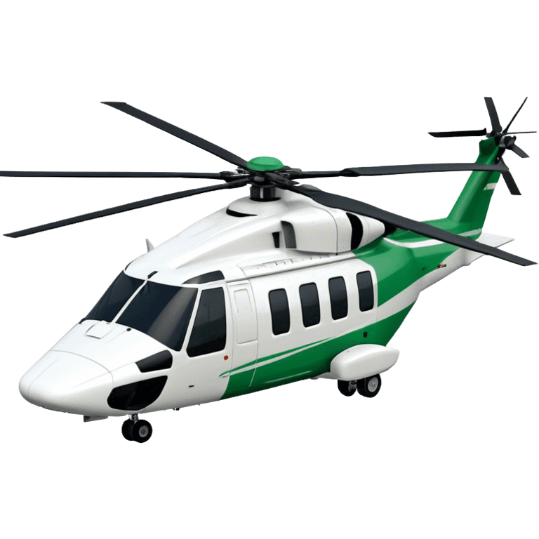 AgustaWestland AW139 - Leonardo (Model Year: 2022) (Iconic colour: White with green accents) emoji