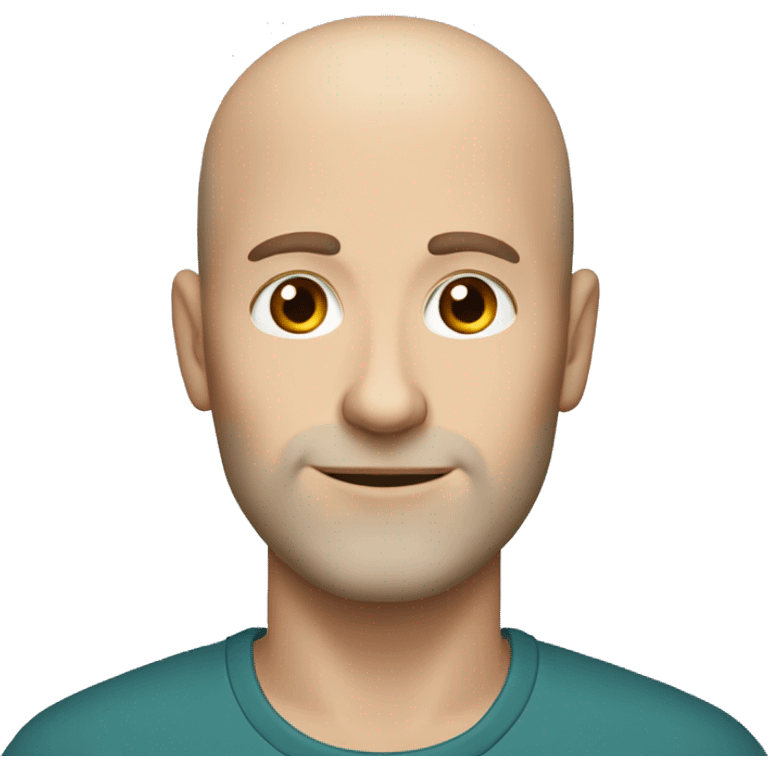 white balding guy with thin long hair and brown hair and eyebrows thin and brown eyes  emoji