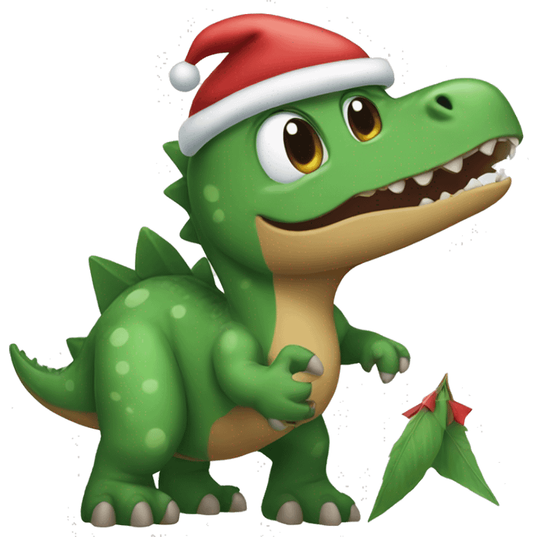 Christmas dinosaur  emoji