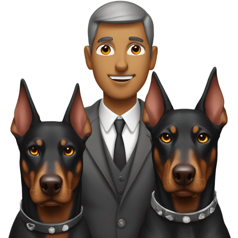 Doberman with wolf couple emoji