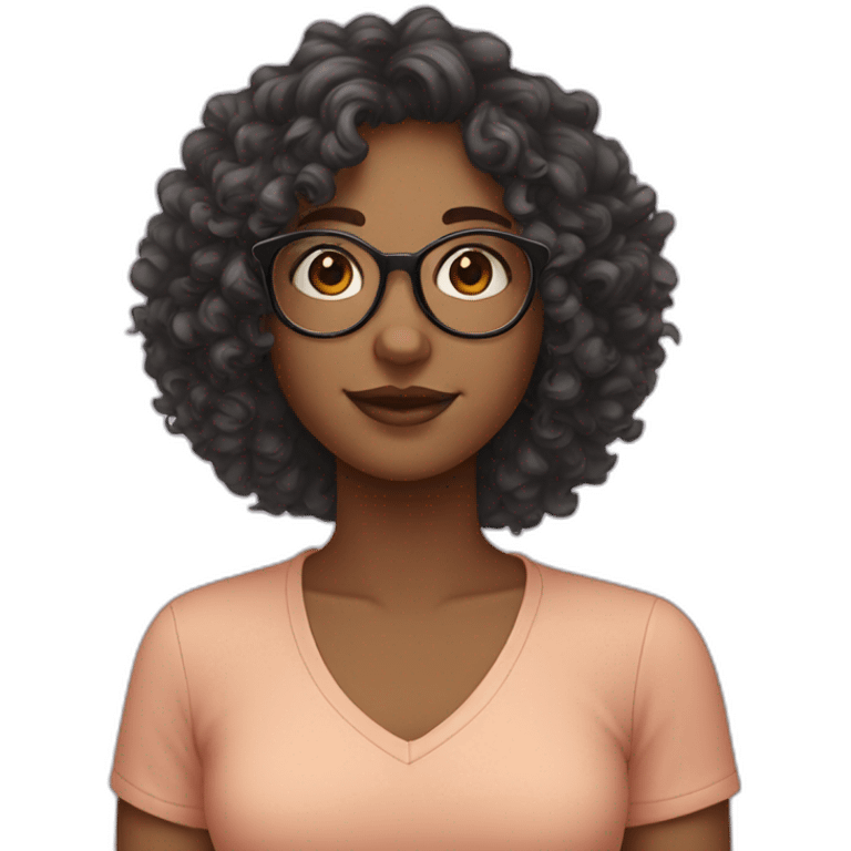 curly girl in glasses emoji