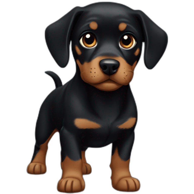 Black rottweiler dachshund mix dog emoji