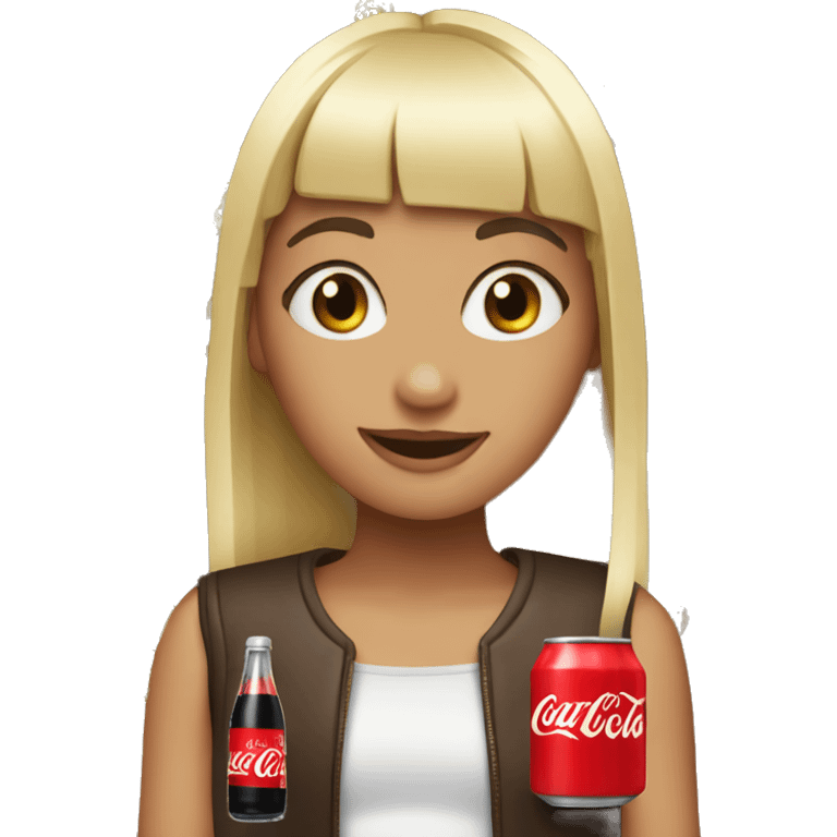 girl with fringe and coke zero emoji