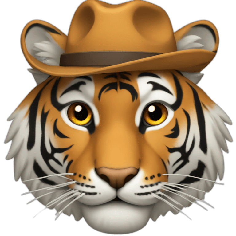 Tiger wearing cowboy hat emoji