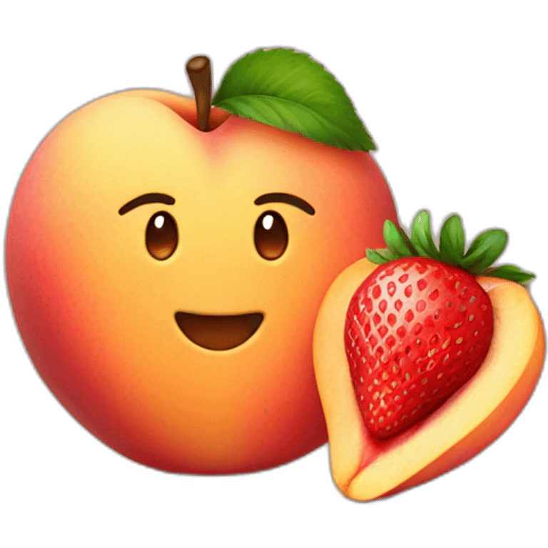 Peach with strawberry emoji