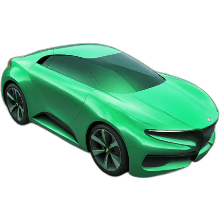 futuristic car green 3d emoji