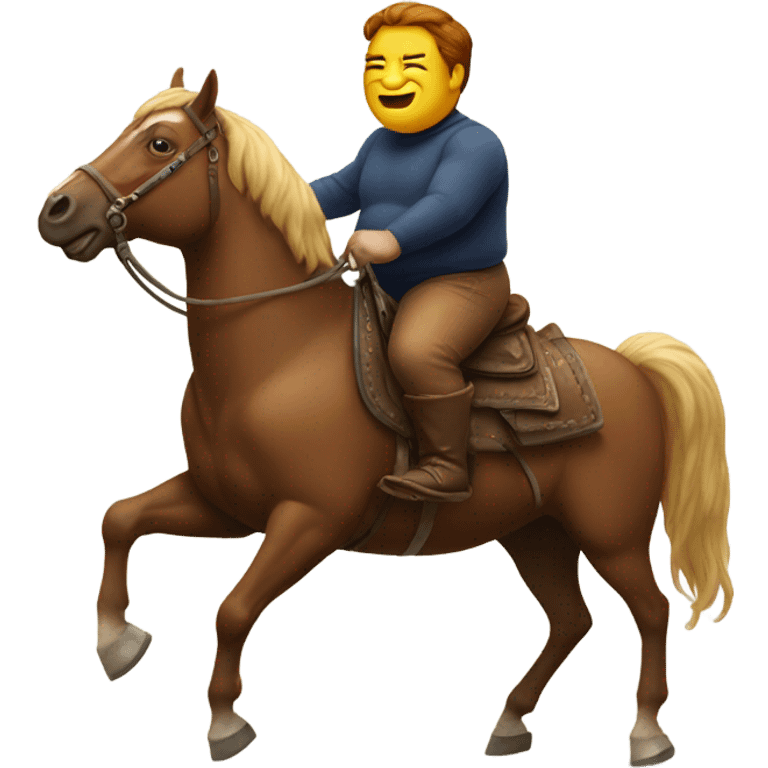 Fat cyclops riding a horse emoji