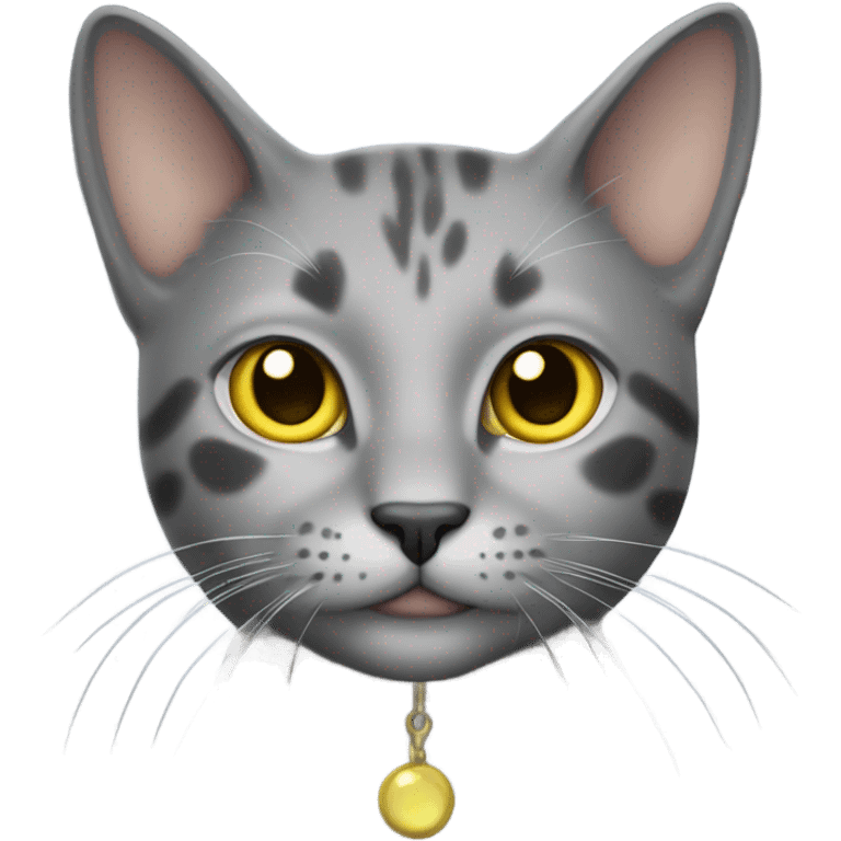 Small grey cat with small yellow spots emoji