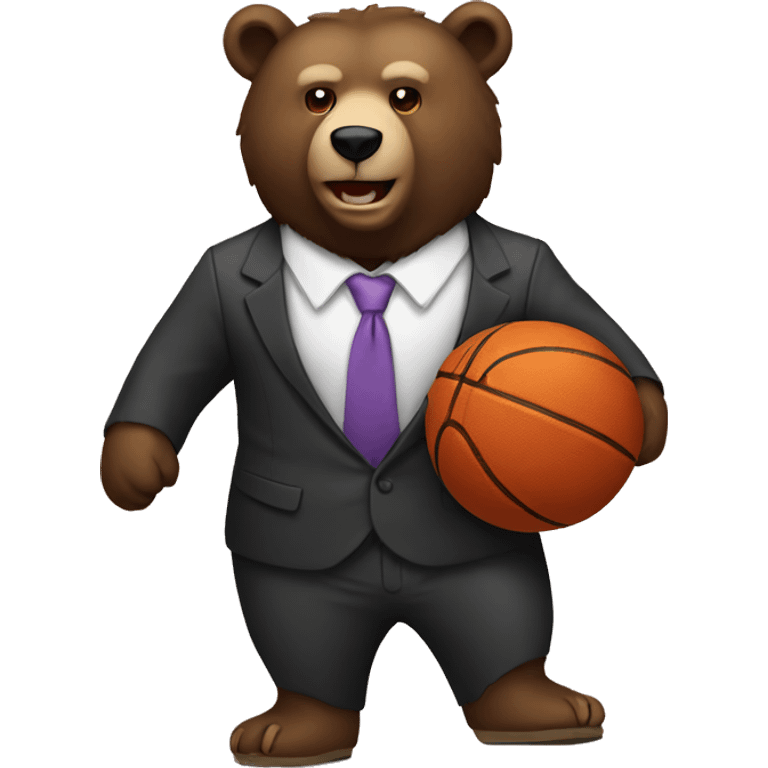 bear with suit and basketball emoji