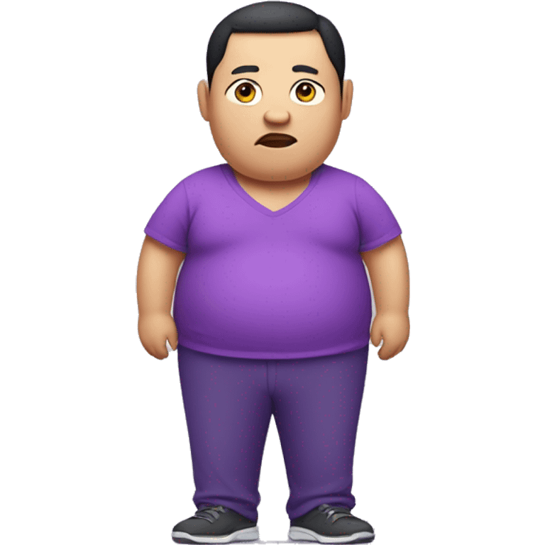 severely overweight chinese man wearing purple pants and a purple shirt emoji