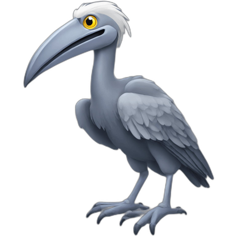 A shoebill programming in Python emoji