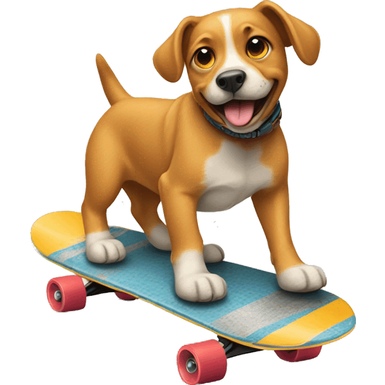 Dog riding skateboard emoji