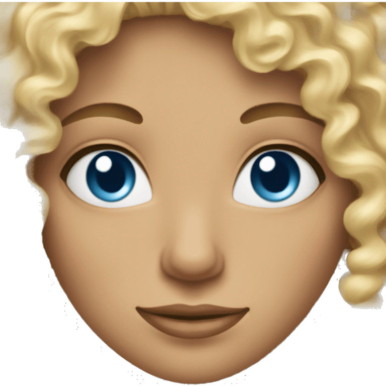 blond and brown rootcurly and blue eyed curly hair emoji