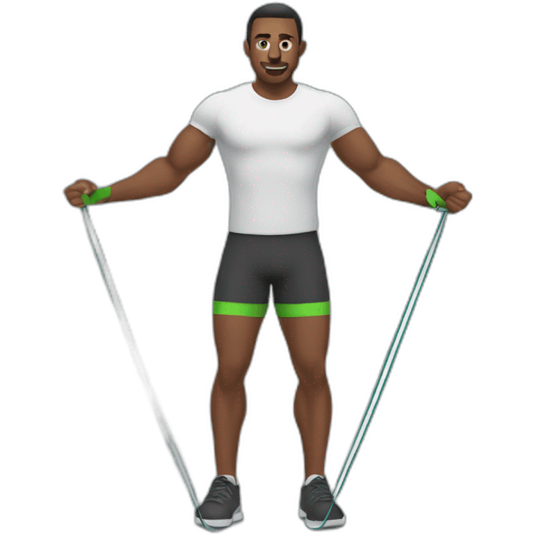 man using resistance band emoji