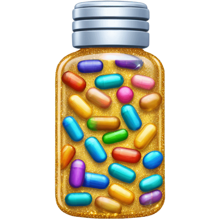 sparkly pill bottle emoji