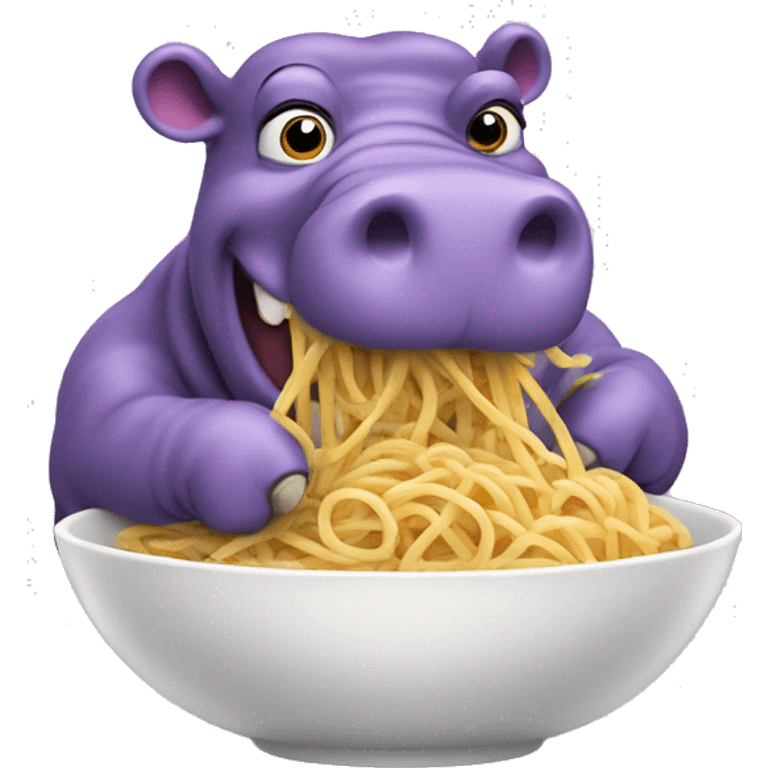 Purple hippopotamus eating spaghetti  emoji