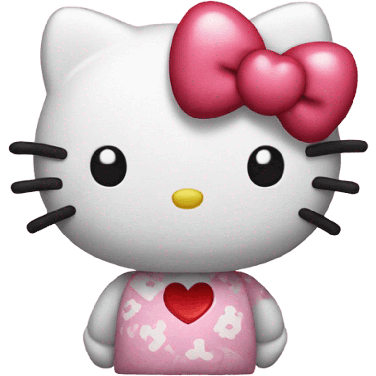 hello kitty with heart emoji