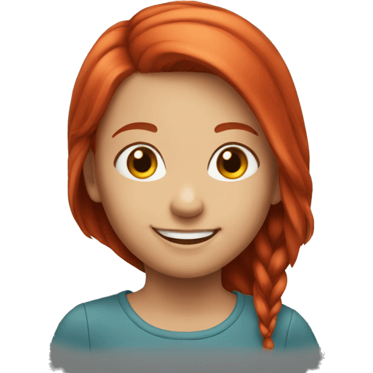 smiling girl with red hair emoji