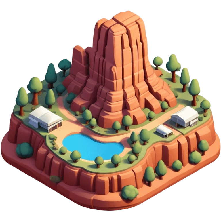 Isometric Sedona sunset 3d scenery emoji