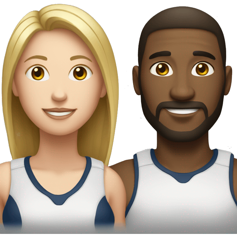 create white man and white woman make them play volleyball emoji