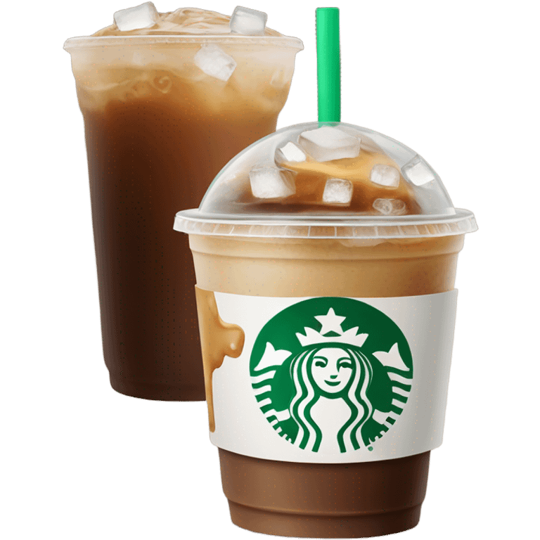 Starbuck ice coffee with ice cubes emoji