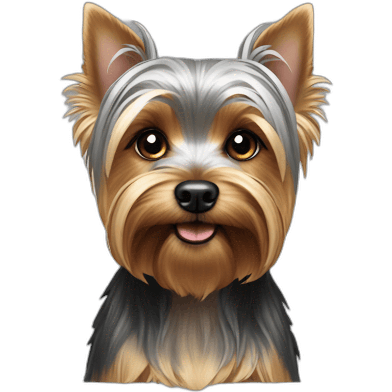 yorkshire terrier one ear up and one ear down silver head emoji