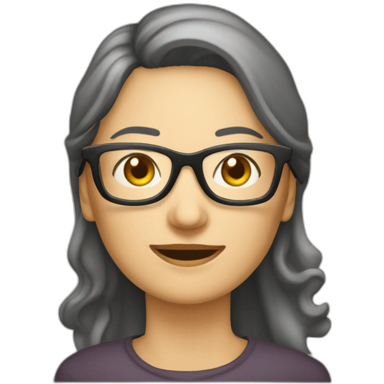 frau am bildschrim mit großer brille emoji