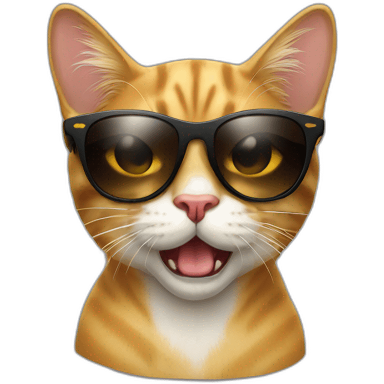 Awesome brutal cat with raybans emoji