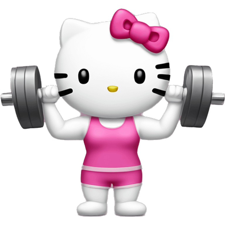 Hello kitty lifting weights  emoji