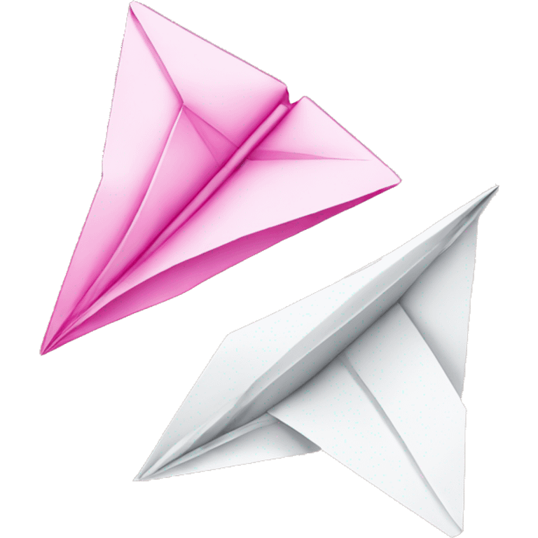 only 2 paper airplanes, specifically 1 pink 1 white emoji