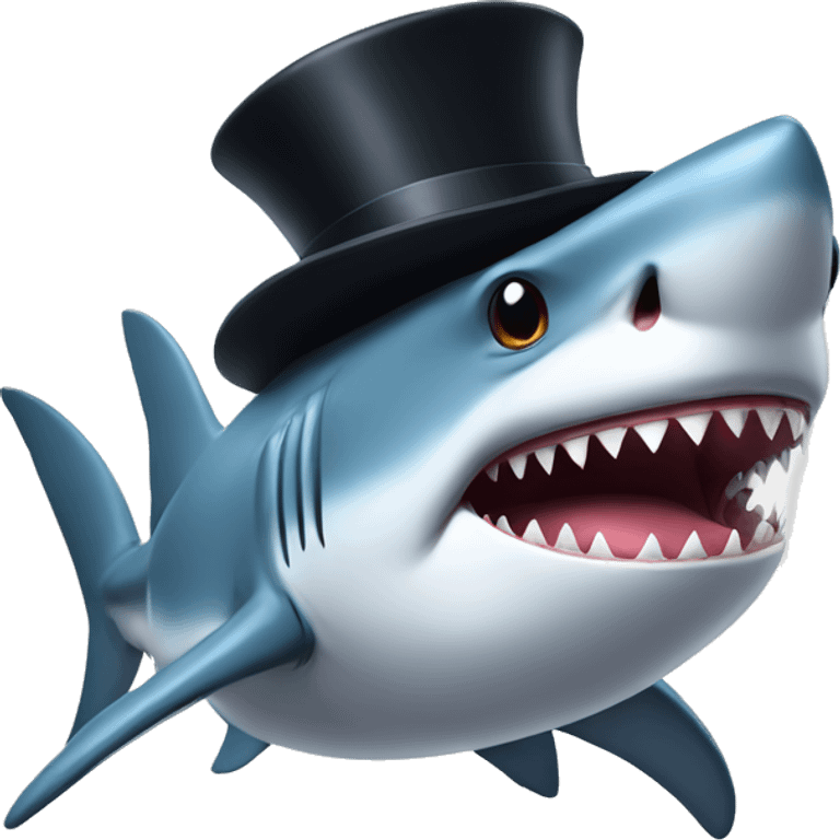 Shark with a top hat emoji