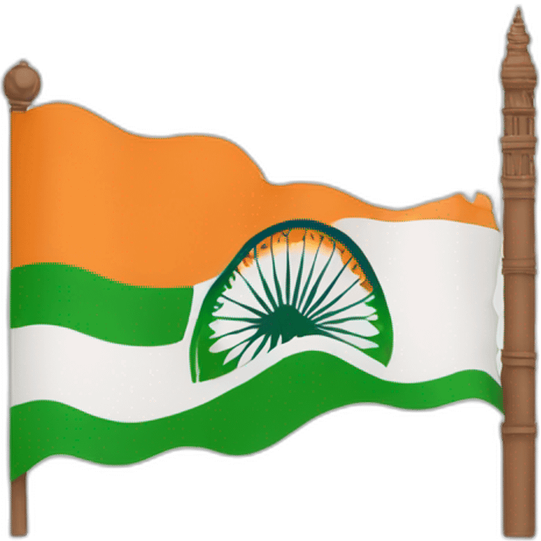 Indian flag with temple emoji