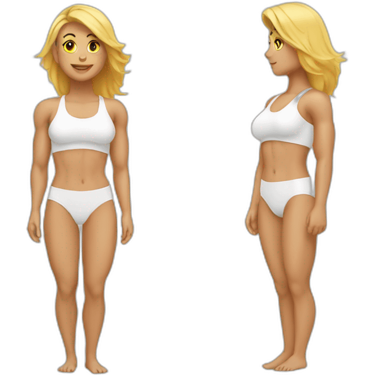 body builder girl white shape emoji