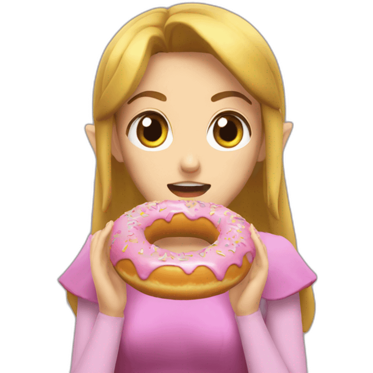 zelda qui mange un donut emoji