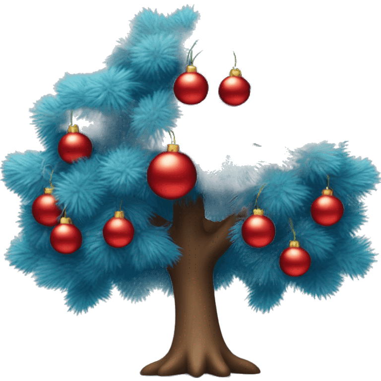 Árbol de navidad con esferas azules  emoji