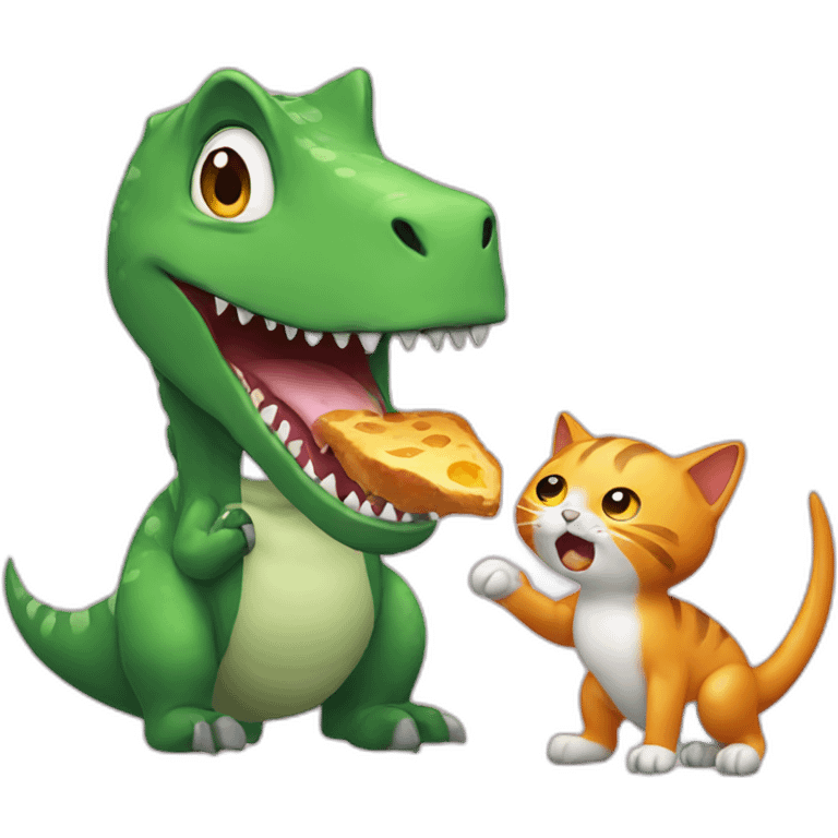 dinosaur eating cat emoji