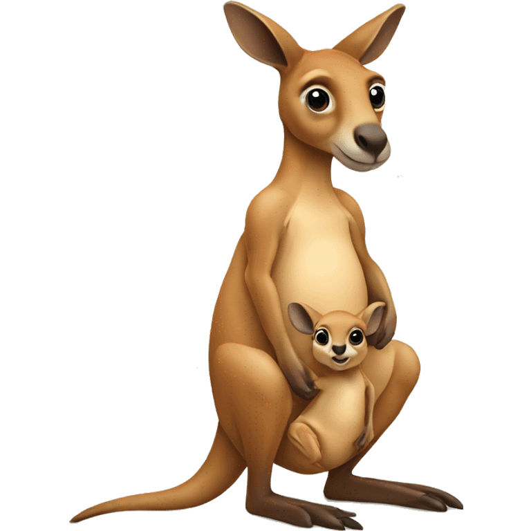 kangaroo with baby in its pouch emoji