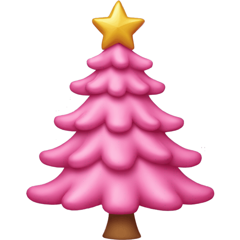 Pink Christmas tree with bows emoji