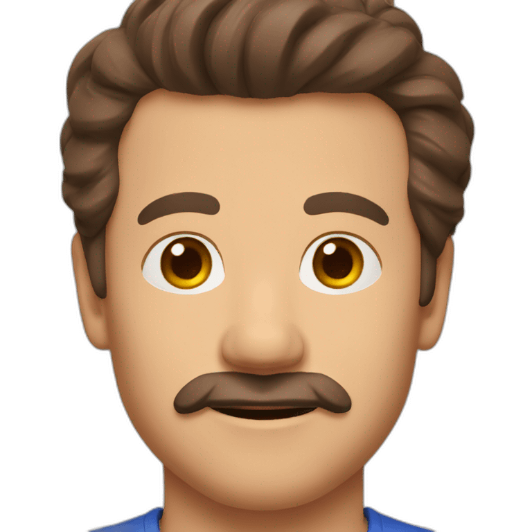 Ted lasso head brown hair emoji