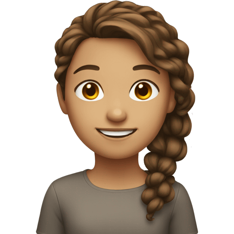 smiling girl with brown hair emoji