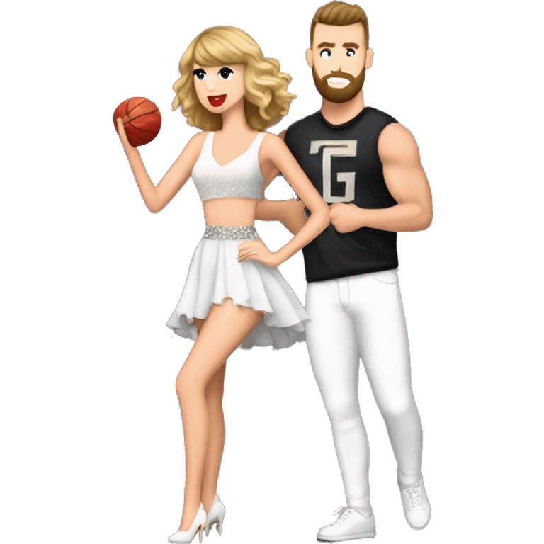 taylor swift performing eras tour with her boyfriend travis kelce emoji