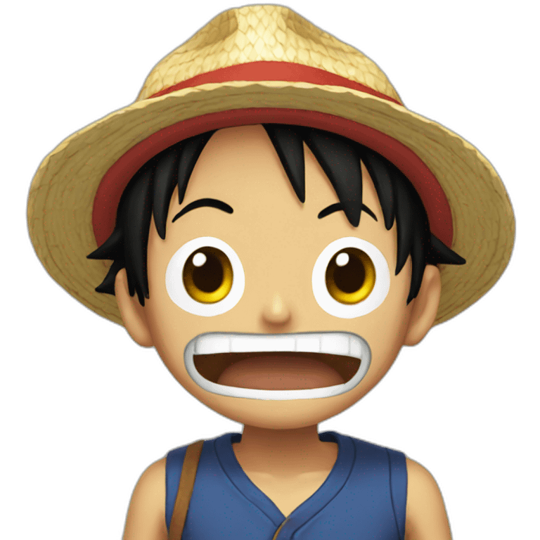 Luffy with closed mouth emoji