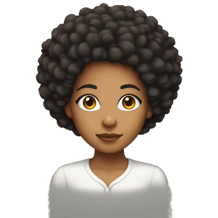 Mixed girl with Afro  emoji