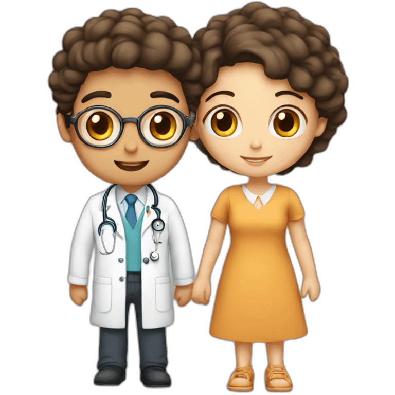 Jewish girl friendship with doctor Arabic boy emoji