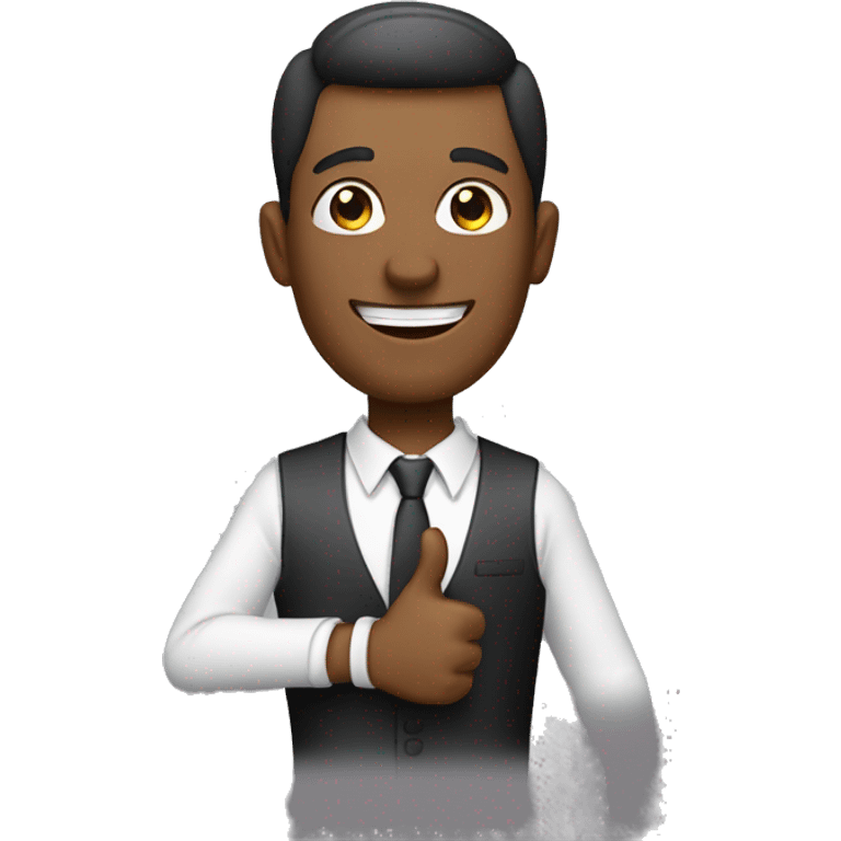 man. stylish. thumbs up "super" emoji