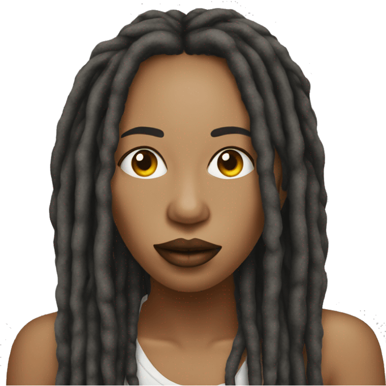 Female us rapper smoking with his dreads emoji