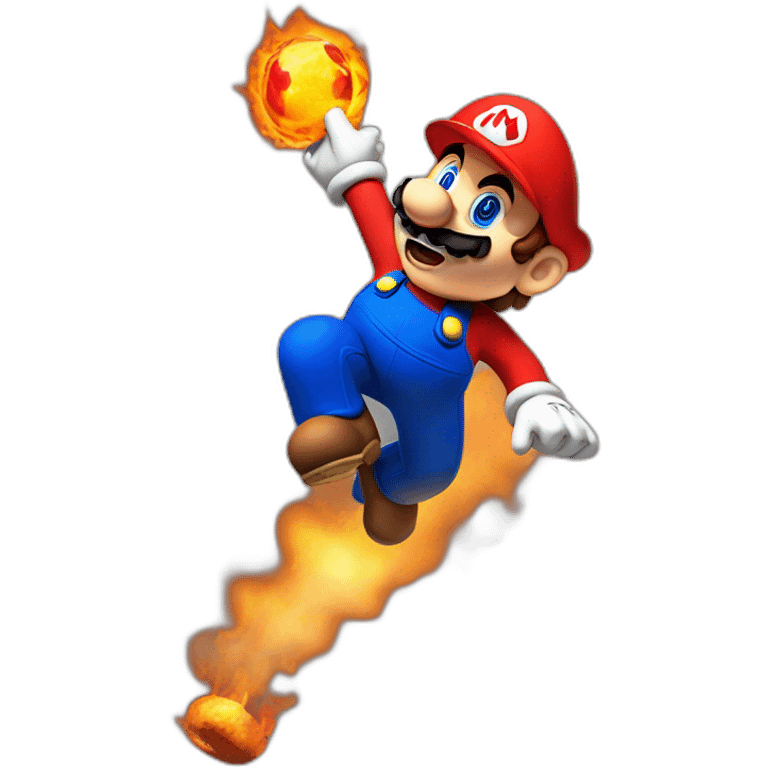 Mario throwing a fireball emoji