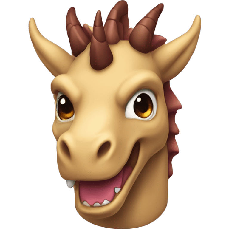 dragon con cabeza de unicornio de color marron emoji