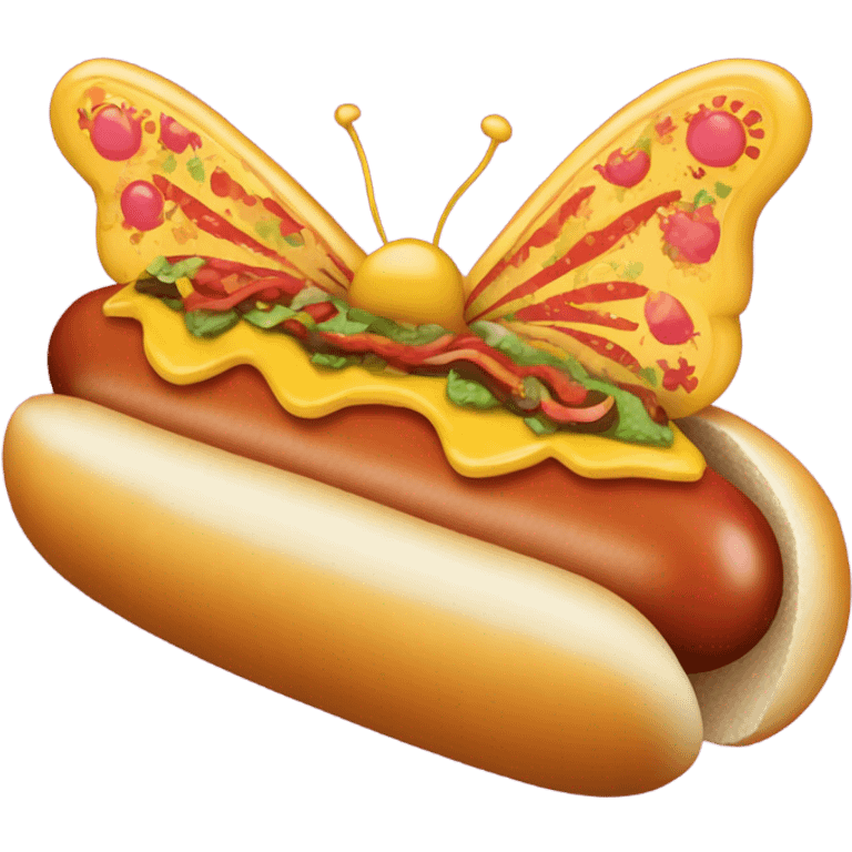 Butterflies hotdog emoji