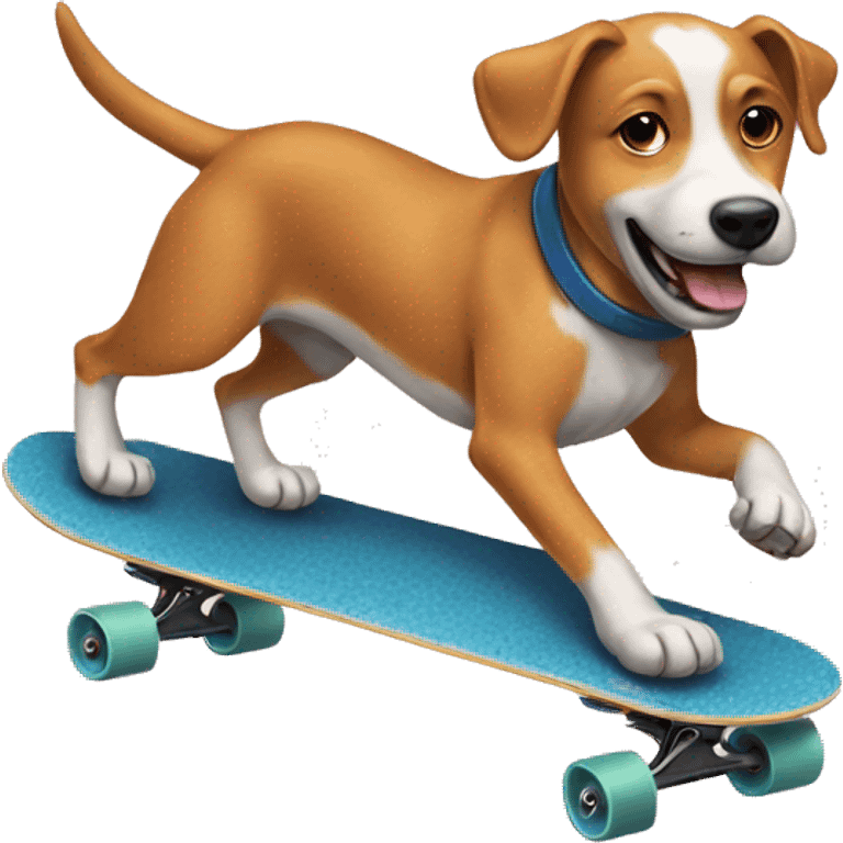 A dog riding a skateboard emoji